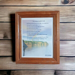 Wedding Vows Love Poem Perfect Couple Oath Poem Lovers Marriage Framed Print VTG